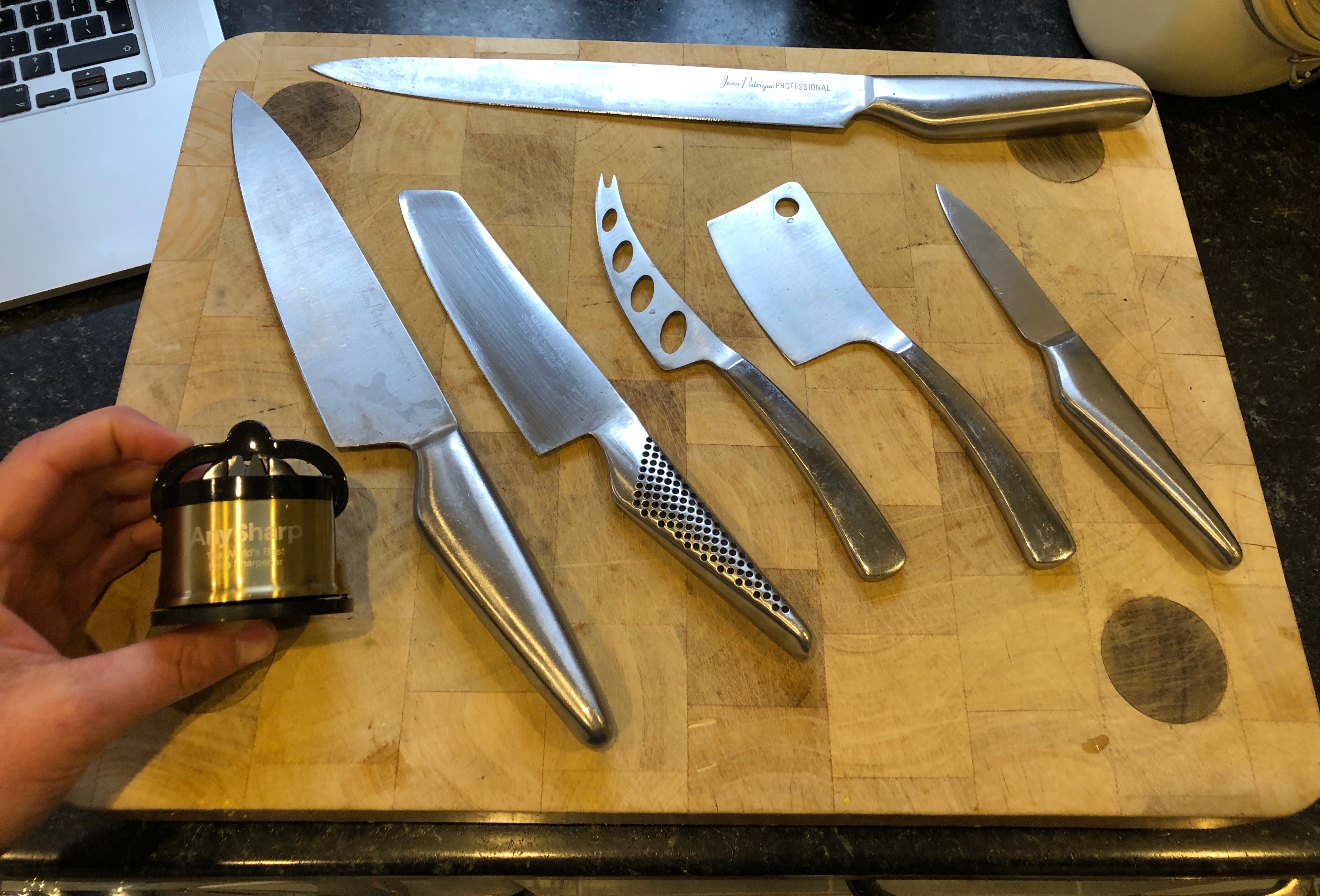 AnySharp Pro Chef Metal Knife Sharpener, Brass
